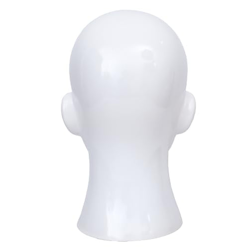 YYQXZG Male Mannequin Head White Professional Mannequin Head PVC Mannequin Head Display for Glasses,Hat,Game Console,Wigs,Headphone (Bright white)