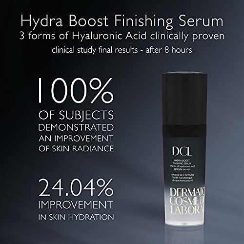 DCL Skincare Hydra Boost Finishing Serum, all 3 forms of Hyaluronic Acid Intense Hydration, Firming, Plumping, Glycerin, Vitamin B5 for dry and sensitive skin, 30ml