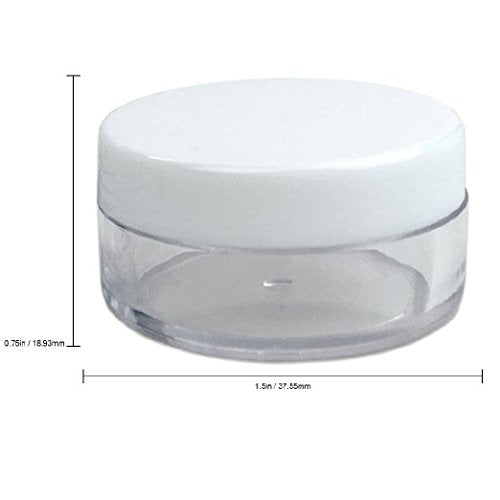 (Quantity: 20 Pieces) Beauticom 10G/10ML Round Clear Jars with White Lids for Small Jewelry, Holding/Mixing Paints, Art Accessories and Other Craft Supplies - BPA Free
