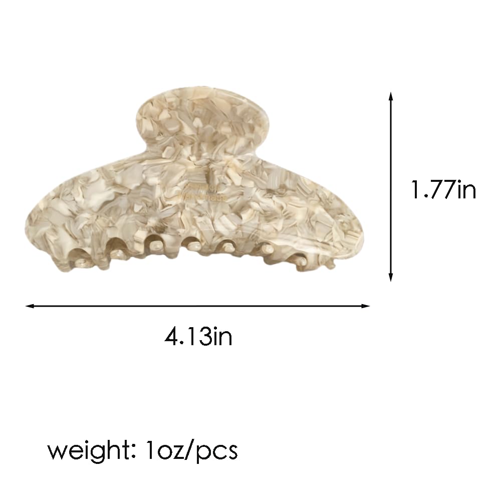 ZHOUMEIWENSP French Large Hair Claw Clips for Thick Hair, Tortoise Hair Clips, Acrylic Celluloid French Butterfly Jaw Clips, Strong Hold for Women Girls (olive-green)