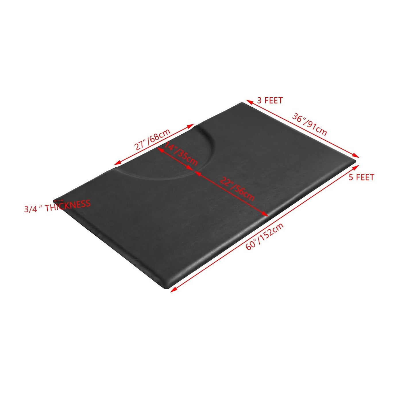 Kaleurrier Floor Mats for Hair Salon Chair - Barber Chair Anti Fatigue Rectangle Mat for Hair Stylist to Prevent Fatigue Caused by Standing - 5 ft. x 3 ft. Barbershop Pad Salon Station Equipment