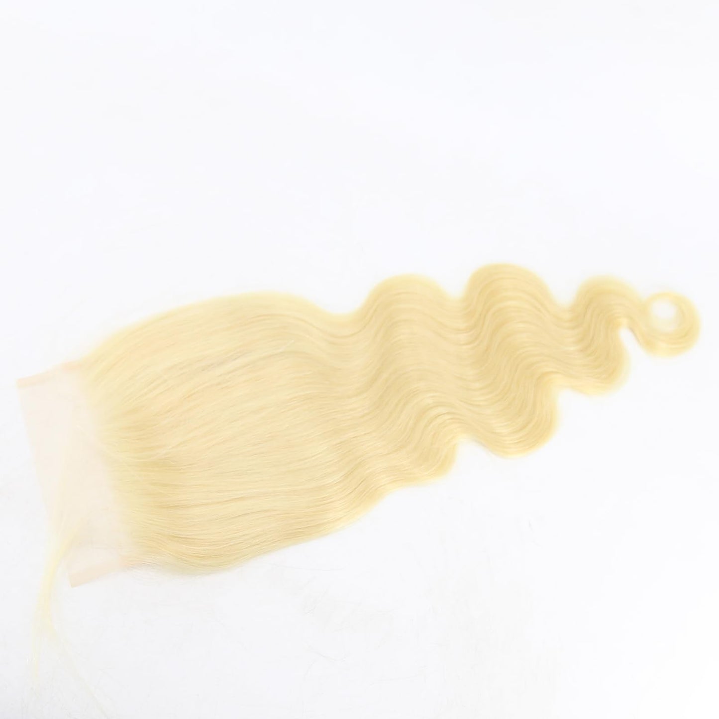 ZigZag Hair Blonde #613 5x5 Lace Closure Body Wave Brazilian Virgin Human Hair Bleached Knots Pre Plucked Natural Hairline Closure (16inch,#613)