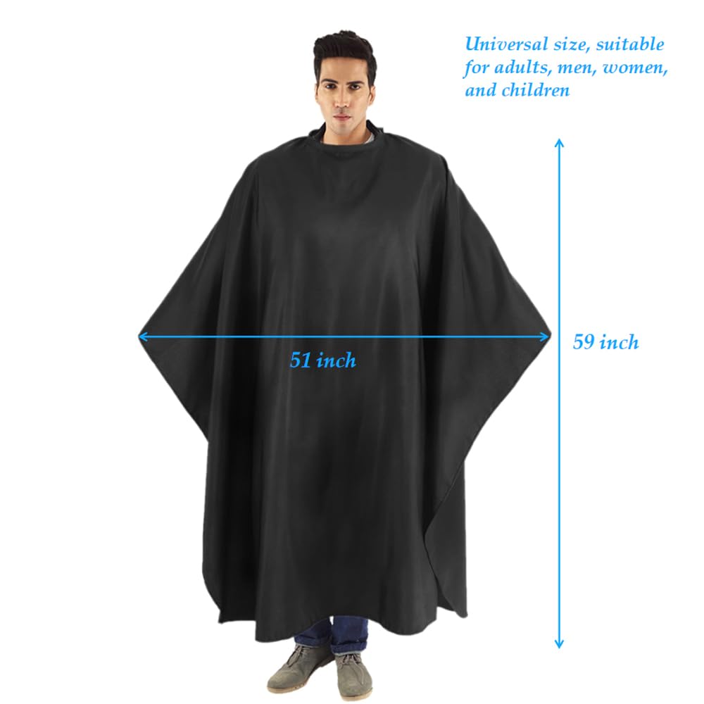 1 PACK Hair Salon Capes with Snap Closure Waterproof Hairdressing Styling Hair Cutting Coloring Nylon Cape for Barber Hairdressers
