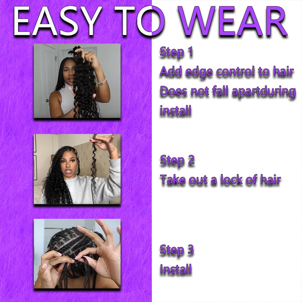 ZFY Human Braiding Hair 150g 22 Inch Deep Wave Bulk Human Hair for Braiding Boho Braids 100% Unprocessed Brazilian Virgin Human Hair Extensions No Weft 3 Bundle/Pack Natural Color