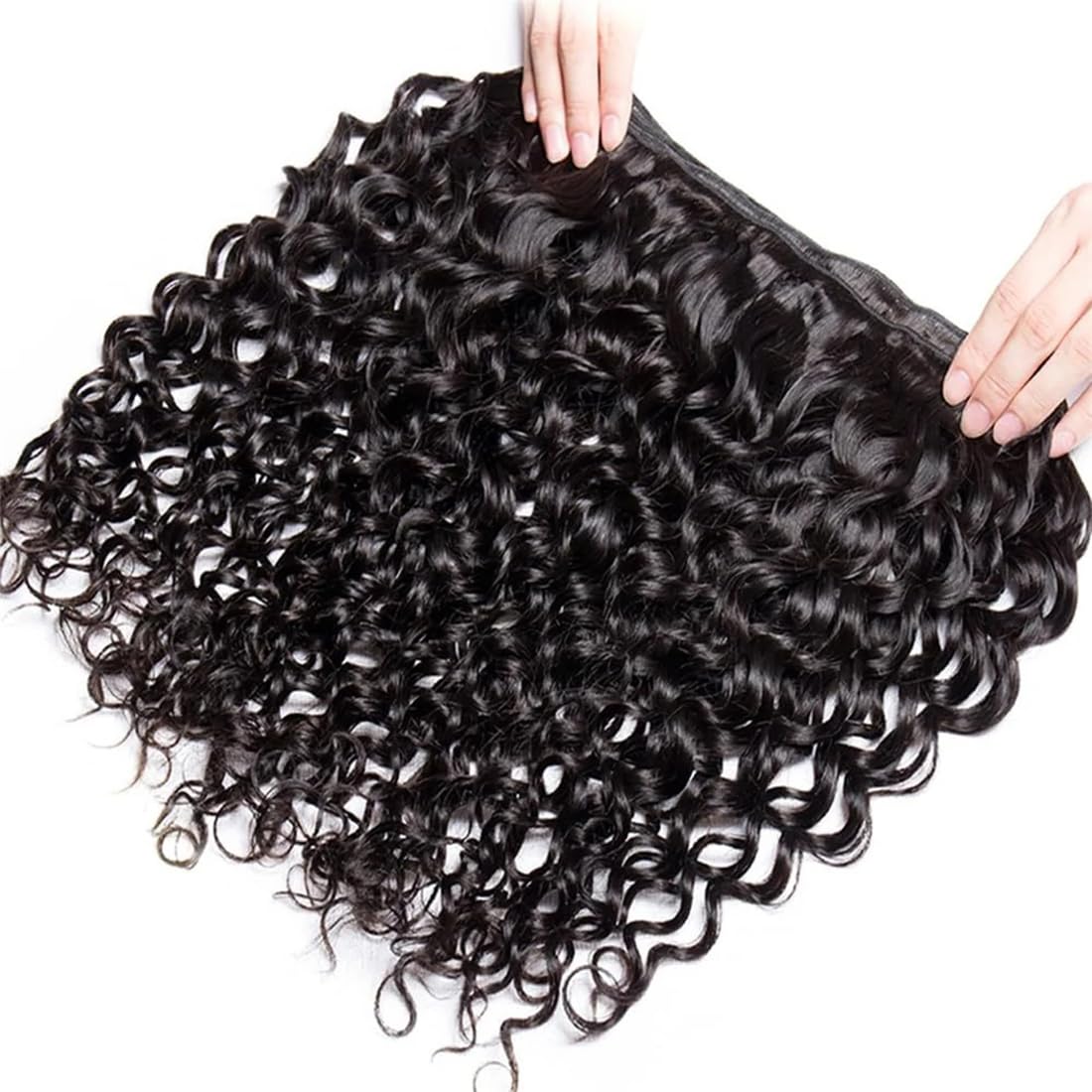 ZHENLISI Water Wave Bundles Human Hair 3 Bundles 10A Brazilian Unprocessed Virgin Human Hair Wet and Wavy Bundle Curly Weave Human Hair Extensions Natural Black 24 24 24 Inch