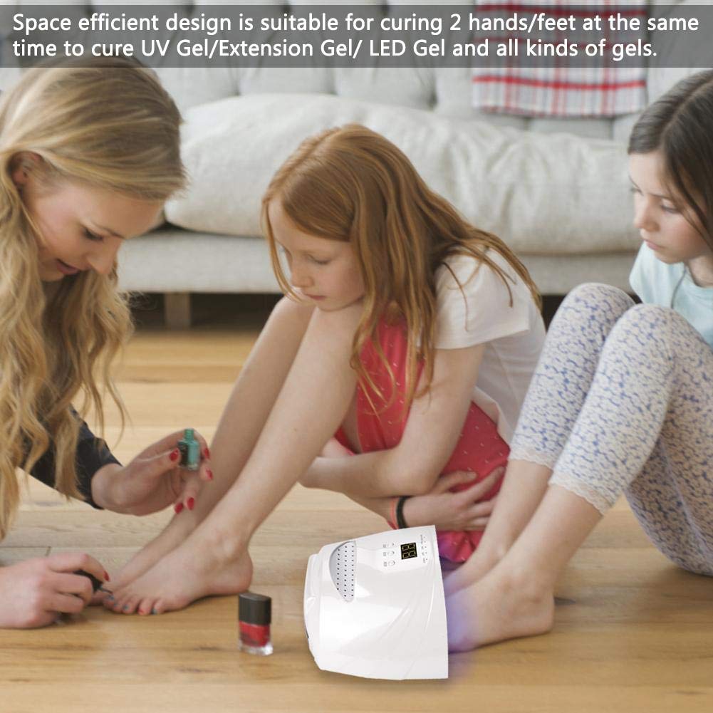 ZJchao 48W LED Nail UV Gel Lamp, UV LED Nail Lamp Nail Dryer Machine with 3 Timer Setting Smart Sensor for Fingernail Gel Polish Curing Nail Art Painting Tools Nail Light Nail Curing Dryer (US Plug)