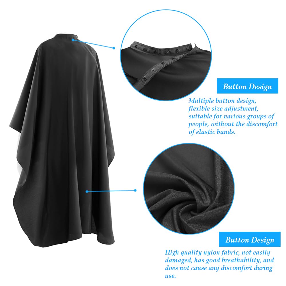 1 PACK Hair Salon Capes with Snap Closure Waterproof Hairdressing Styling Hair Cutting Coloring Nylon Cape for Barber Hairdressers