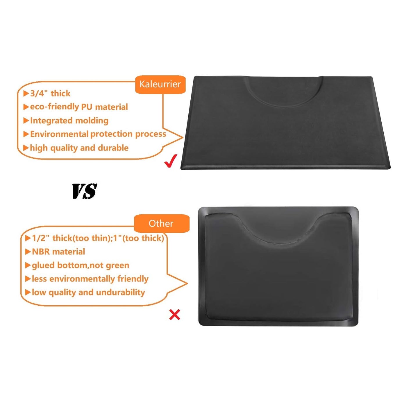 Kaleurrier Floor Mats for Hair Salon Chair - Barber Chair Anti Fatigue Rectangle Mat for Hair Stylist to Prevent Fatigue Caused by Standing - 5 ft. x 3 ft. Barbershop Pad Salon Station Equipment