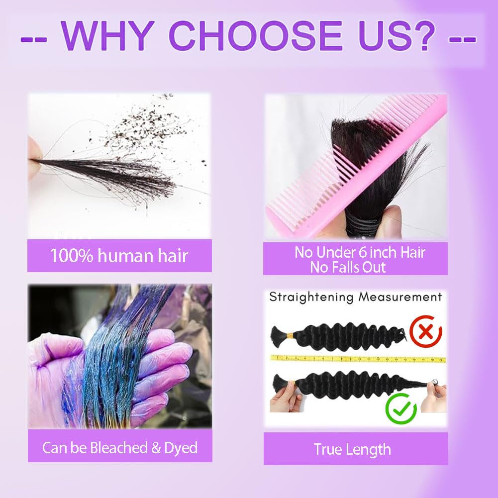 ZFY Human Braiding Hair 150g 22 Inch Deep Wave Bulk Human Hair for Braiding Boho Braids 100% Unprocessed Brazilian Virgin Human Hair Extensions No Weft 3 Bundle/Pack Natural Color