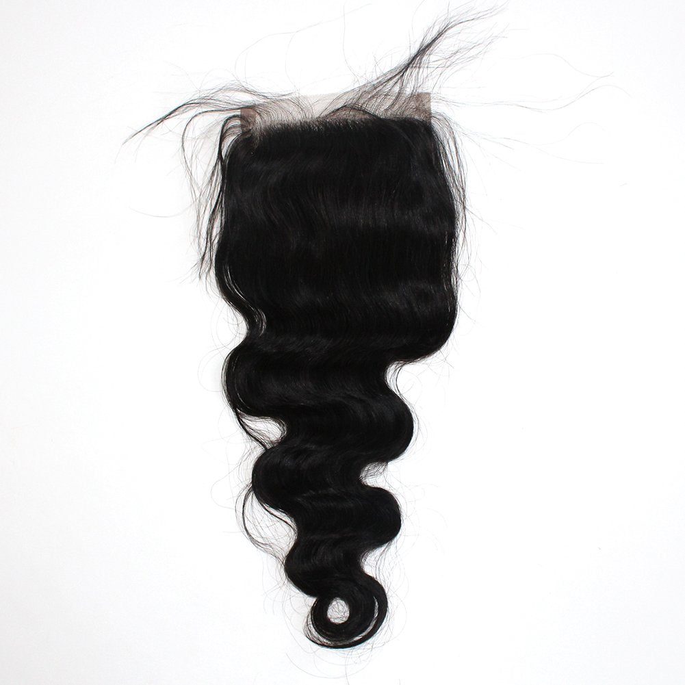 ZigZag Hair 5x5 Lace Closure With Baby Hair Body Wave Medium Brown Human Hair Brazilian Virgin Hair Closure Free Part Bleached Knots Natural Color (18'', Body Wave)