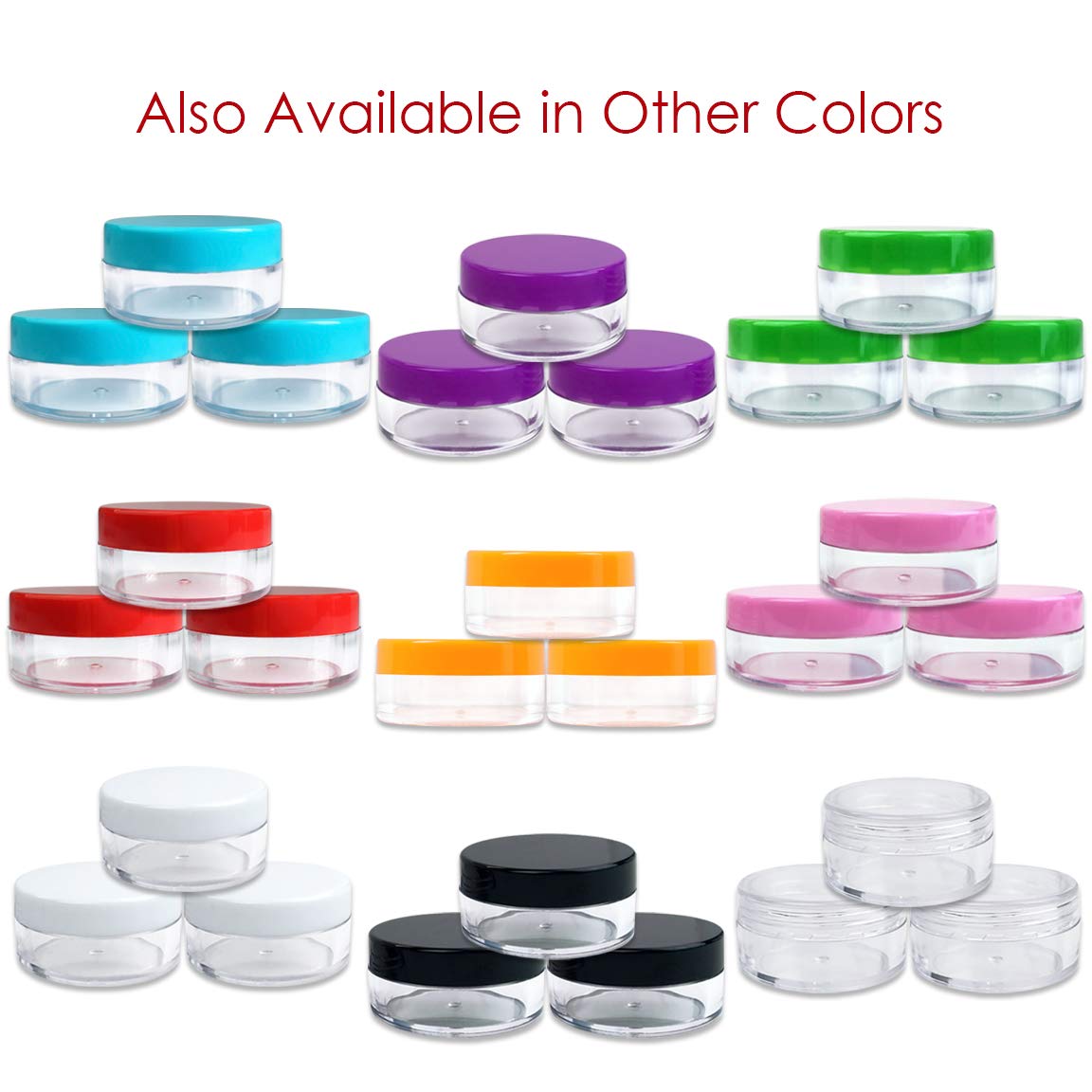 (Quantity: 20 Pieces) Beauticom 10G/10ML Round Clear Jars with White Lids for Small Jewelry, Holding/Mixing Paints, Art Accessories and Other Craft Supplies - BPA Free
