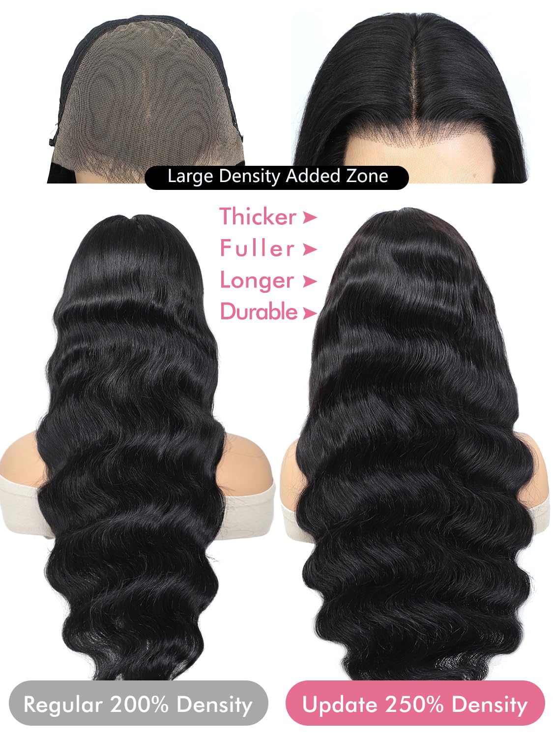 250 Density Glueless 13x6.5 Hd Full Lace Front Wigs Human Hair Pre Plucked Pre Cut,Body Wave Lace Frontal Wigs Human Hair, 15A 3D Dome Cap Ready To Wear Glueless Bleached Knots Lace Front Wig 20 Inch