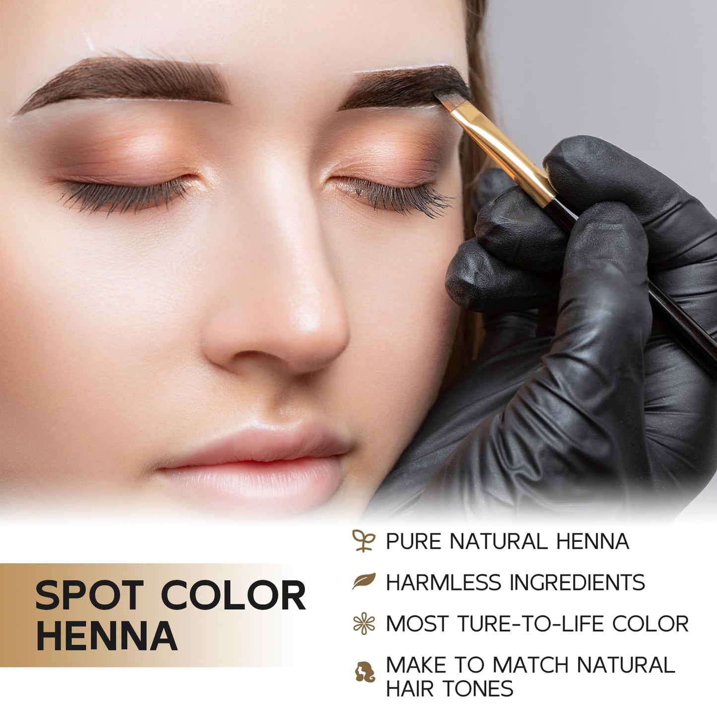 (Upgrade) Simpout Henna Hair Kit - 6 grams, Spot Color Henna Hair Kit with Developer, 100% Natural Root Touch Up, Professional Salon & Home DIY Kit, Easy to Use (Black)