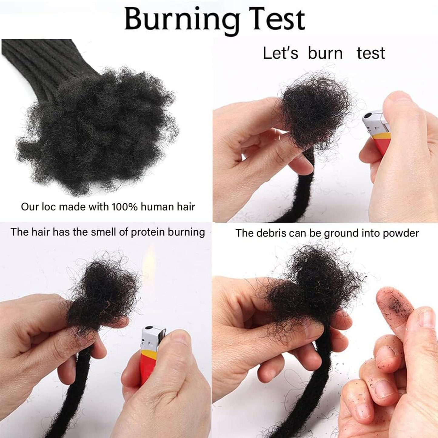 0.2cm Width Dreadlock Extensions 18 inch 50 Strands 100% Permanent Loc Extensions Human Hair Curly Ends Natural Black Curly Locs Human Hair