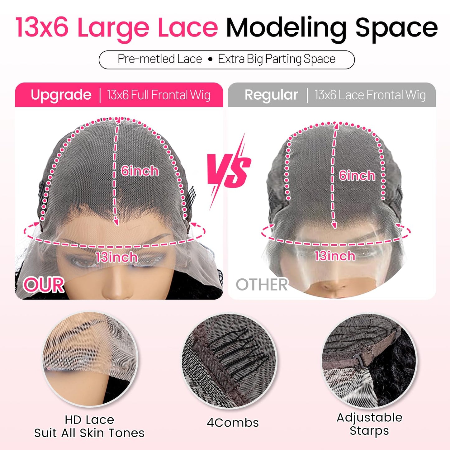 EQ DUOUPA Water Wave 13x6 Lace Front Wigs Human Hair Pre Plucked with Baby Hair 180 Density Curly HD Transparent Lace Frontal Wigs Wet and Wavy Human Hair Wig for Women (180 Density, 20 Inch)