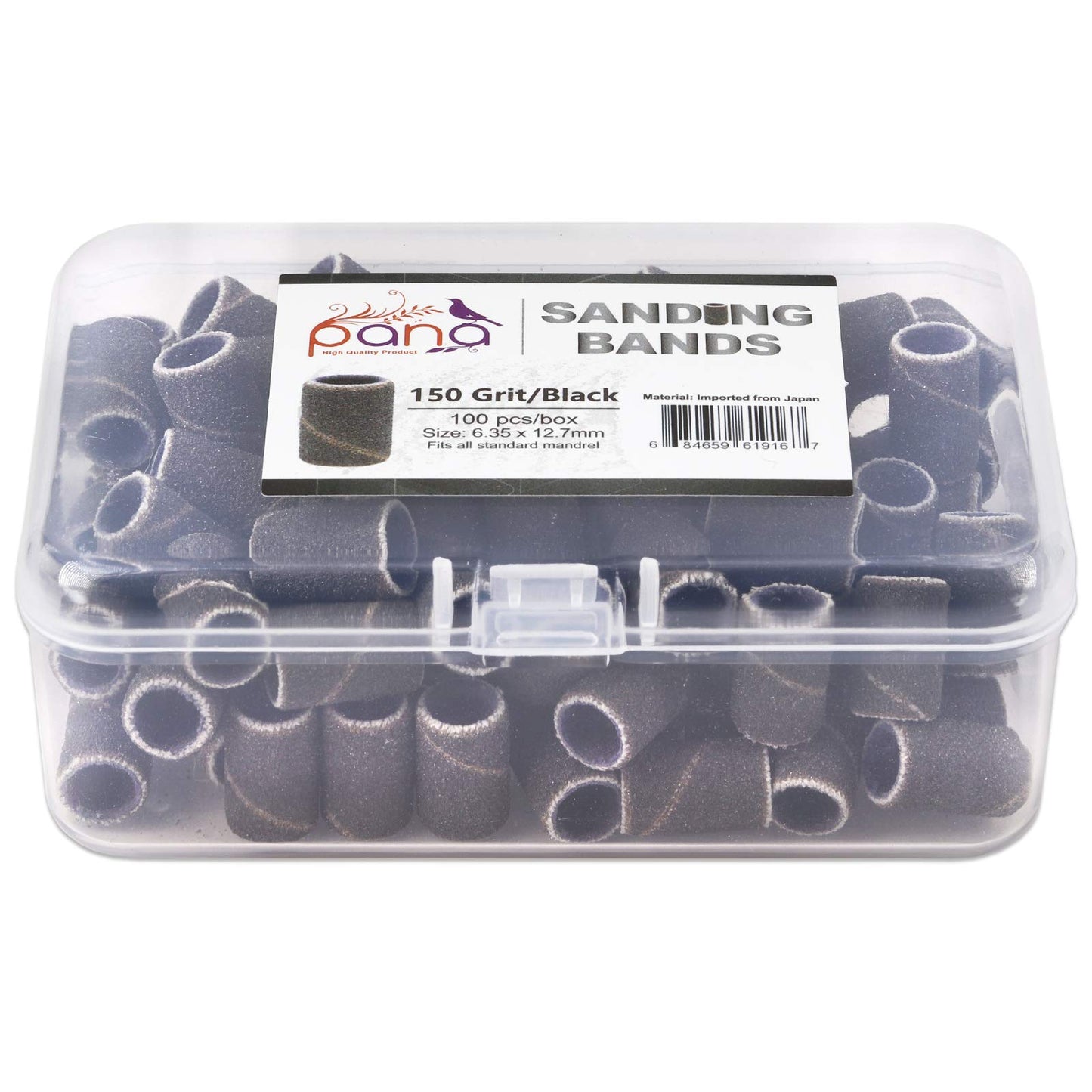 100 Pcs Large Black Nail Drill Bits Sanding Bands for Nail Drill 150 Coarse Grit – Nail File for Acrylic Nail Gel Manicures Pedicure