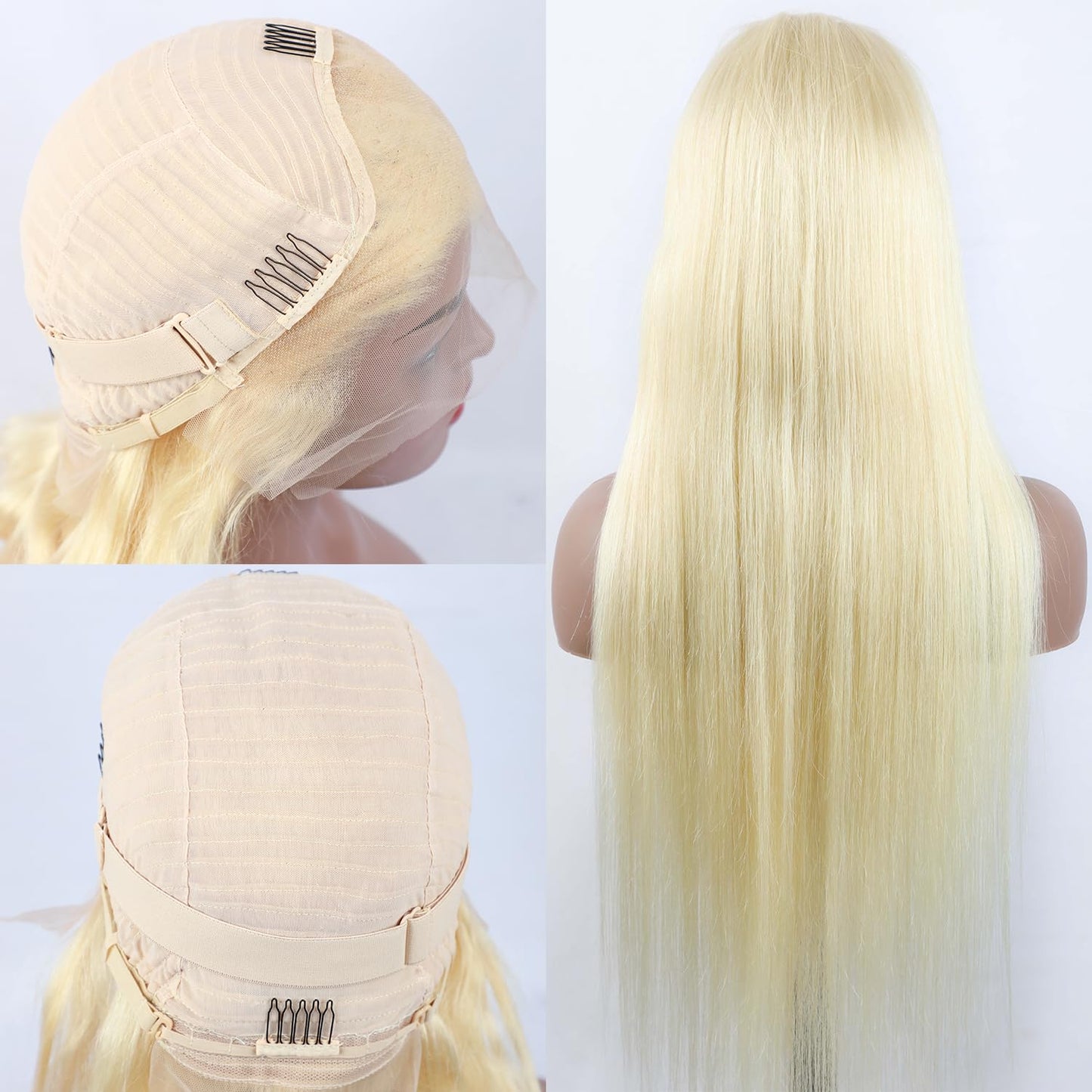 ZWJSH 26 Inch Blonde Wig Human Hair 613 Lace Front Wig Human Hair Honey Blonde Straight Lace Front Wigs Human Hair 13x4 HD Lace Front Wigs Human Hair Pre Plucked Glueless Colored Wigs for Women