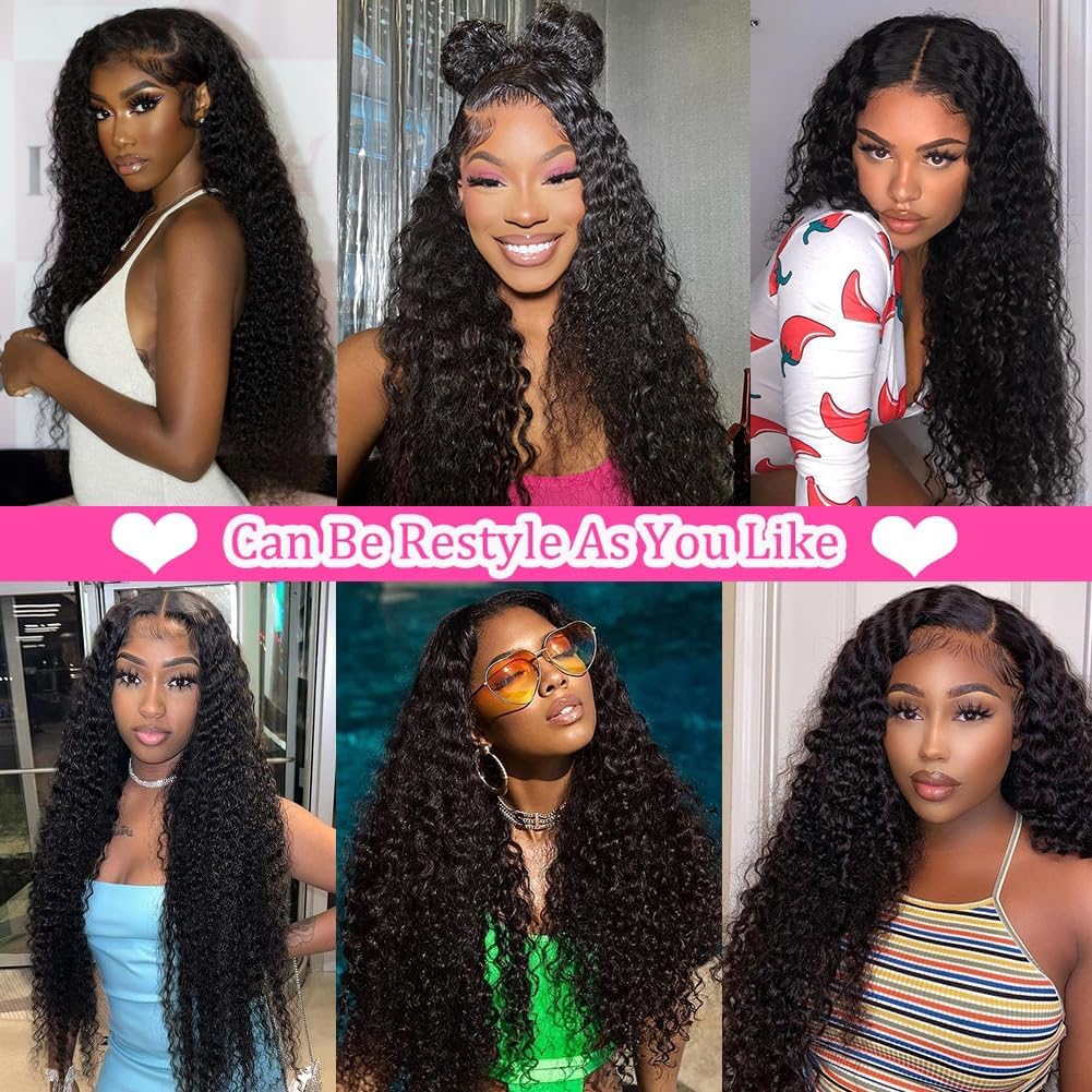 Zhengshuo 13x6 Lace Front Wigs Human Hair Water Wave Hd Lace Front Wigs Human Hair for Black Women Pre Plucked with Baby Hair 180% Wet and Wavy Human Hair Wigs (24 Inch, water wave wig)
