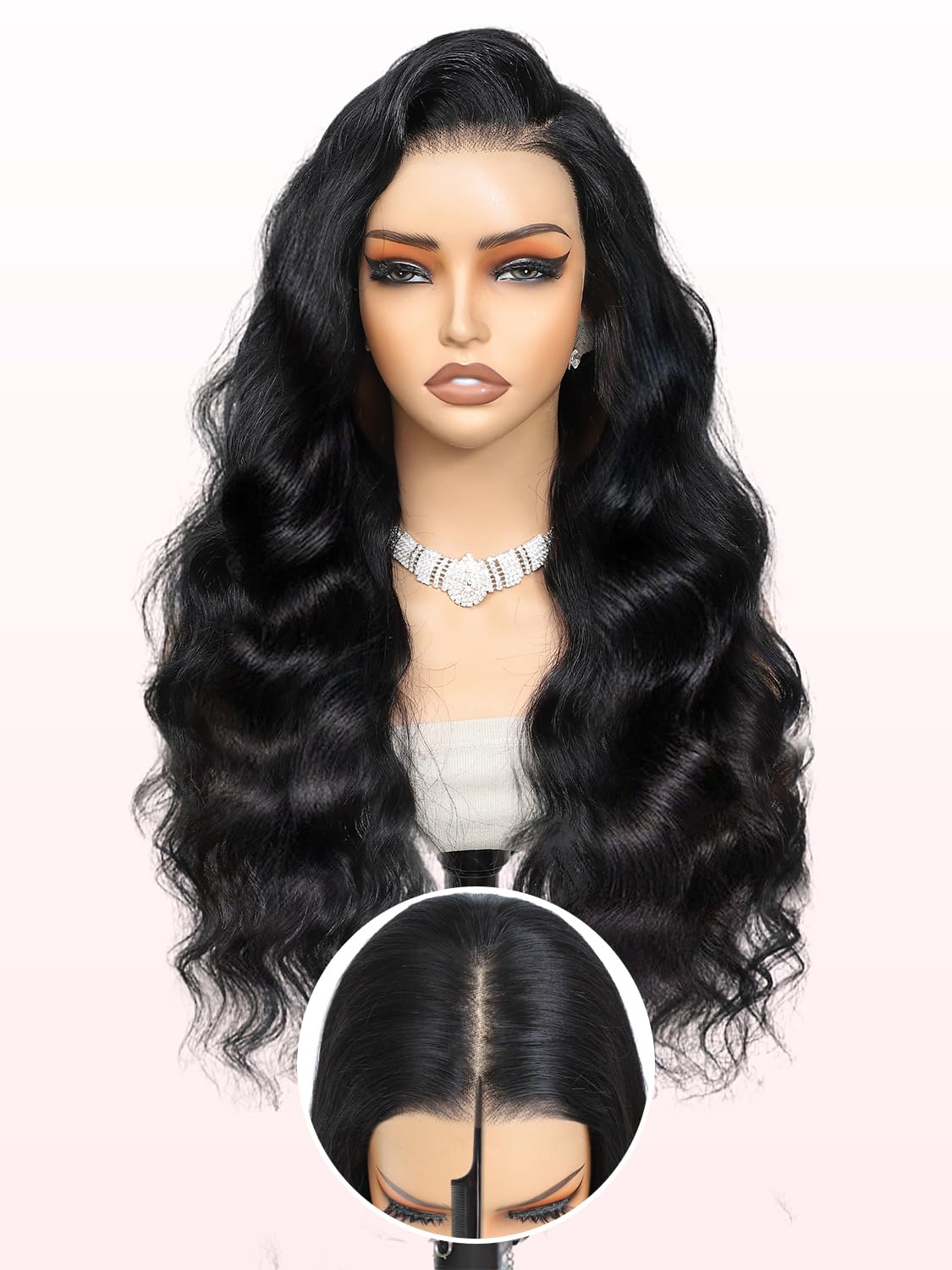 250 Density Glueless 13x6.5 Hd Full Lace Front Wigs Human Hair Pre Plucked Pre Cut,Body Wave Lace Frontal Wigs Human Hair, 15A 3D Dome Cap Ready To Wear Glueless Bleached Knots Lace Front Wig 20 Inch