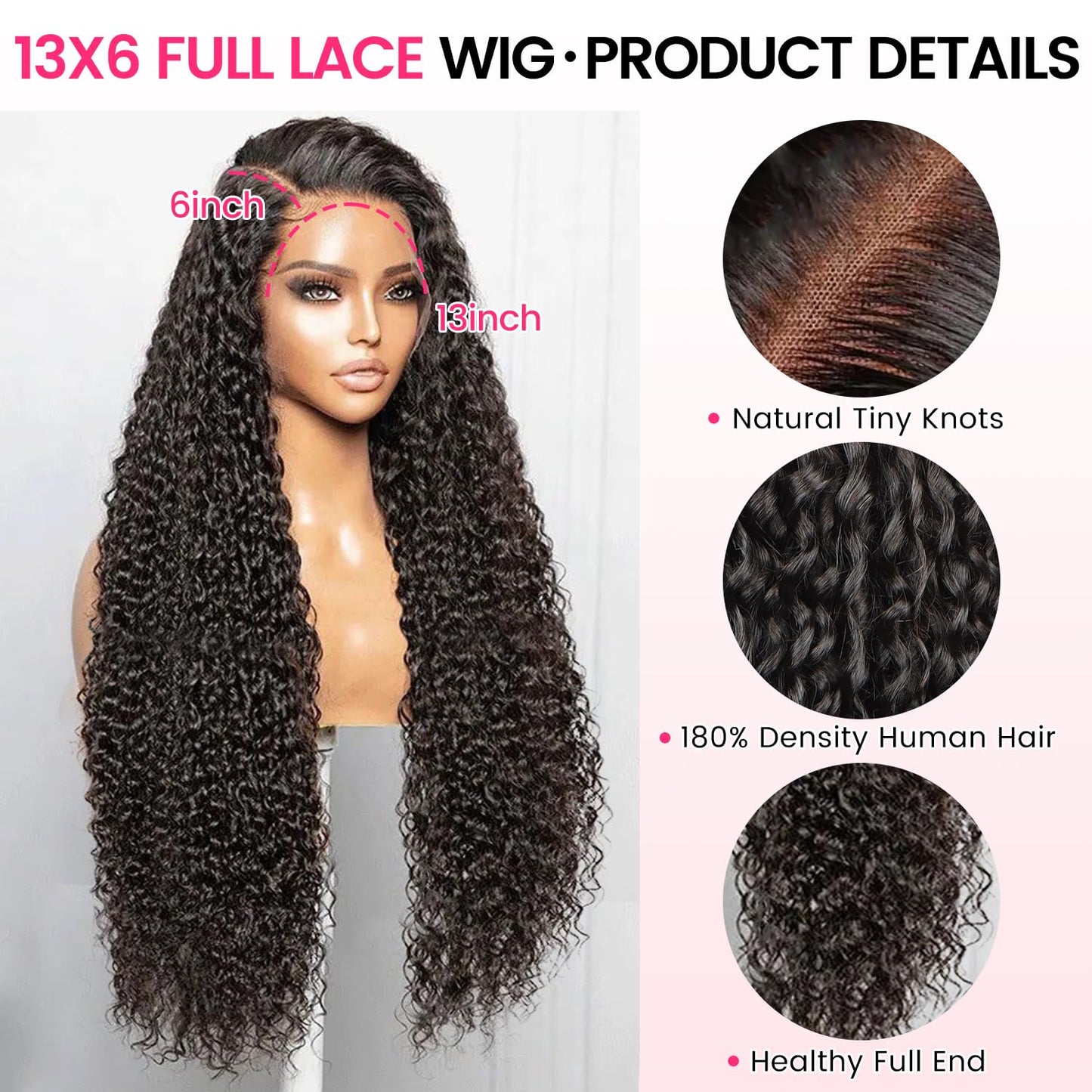 EQ DUOUPA Water Wave 13x6 Lace Front Wigs Human Hair Pre Plucked with Baby Hair 180 Density Curly HD Transparent Lace Frontal Wigs Wet and Wavy Human Hair Wig for Women (180 Density, 20 Inch)