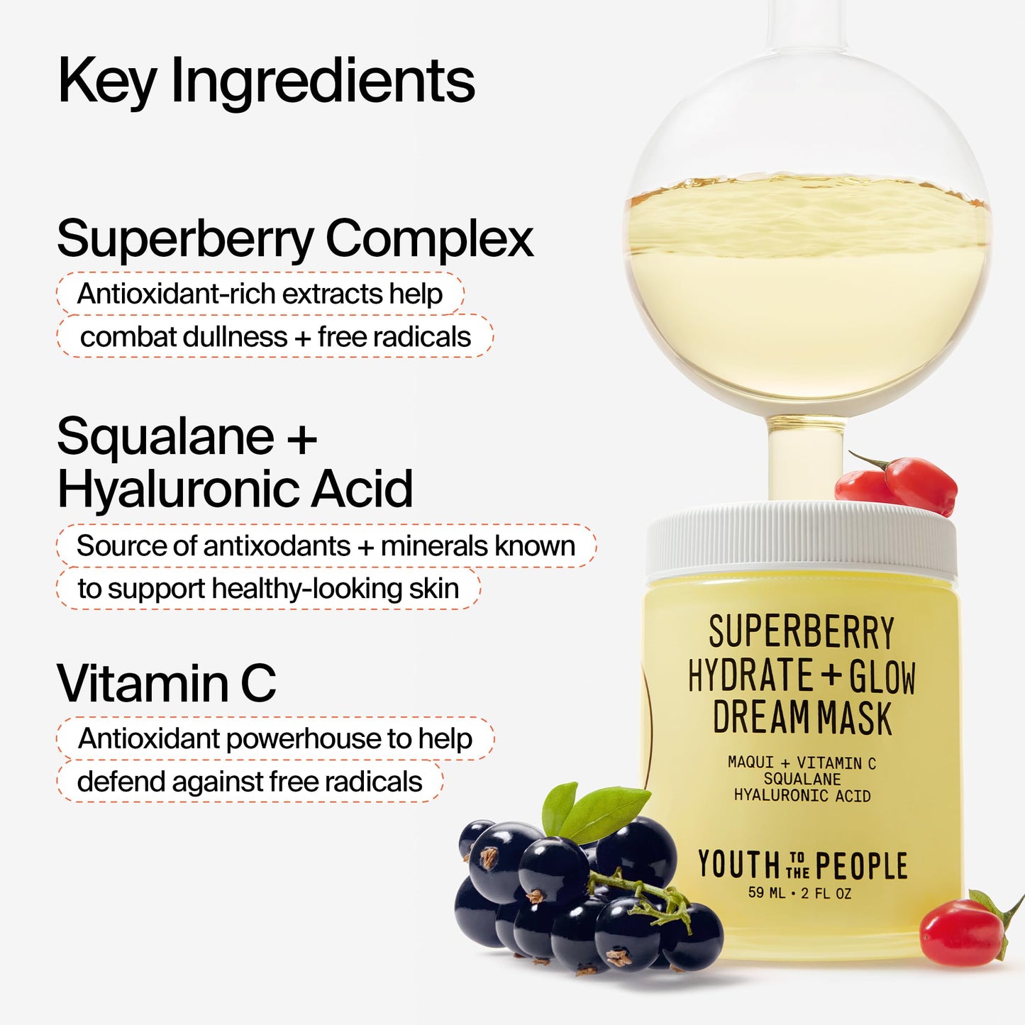 Youth To The People Rinse + Rest Duo, 2-Pc Skincare Bundle Set, Superberry Hydrate + Glow Dream Overnight Face Mask (2oz) + Superfood Kale + Green Tea Facial Cleanser (8oz), Dull/Dry Skin Types