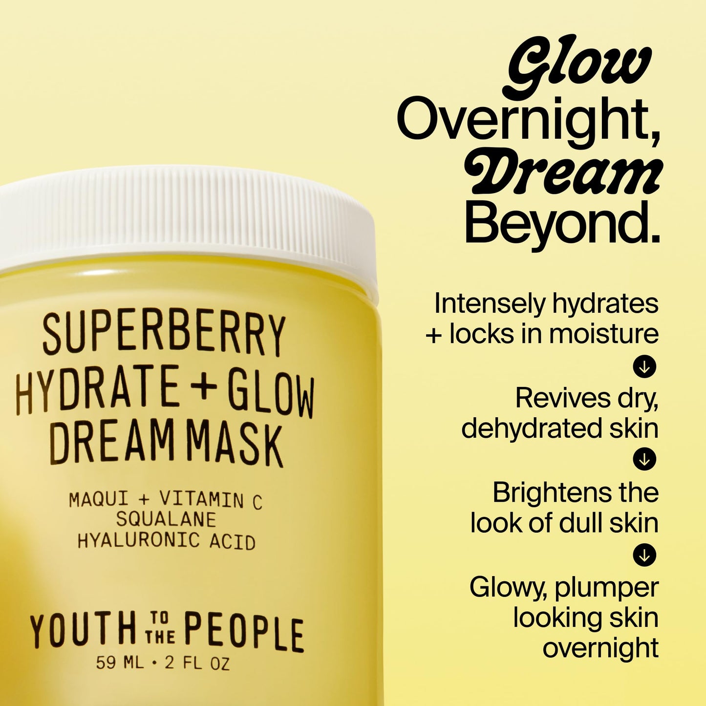 Youth To The People Hydrate + Glow Day to Night Duo, 2-Pc Skincare Bundle Set for Smooth + Radiant Skin, Superberry Dream Oil (1oz) + Superberry Overnight Dream Mask (2oz), Dull/Dry Skin Types