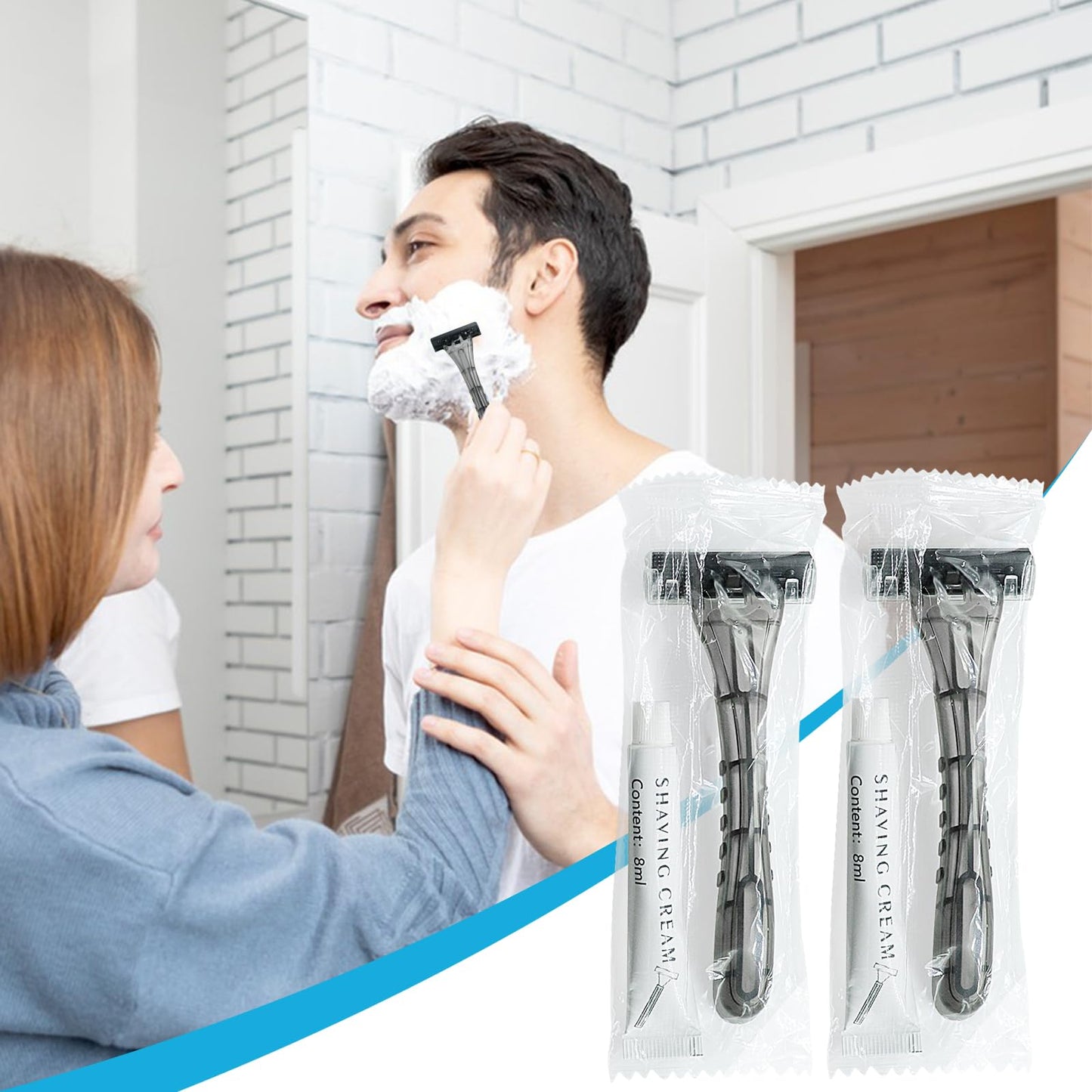 (200 Pcs) Kheoxusa 3 Blade Disposable Razor,Three Blade Disposable Razors,Triple Blade Disposable Razors,Disposable Razors Individually Wrapped,Disposable Razors for Hotel, Airbnb,Homeless,Travel-Grey