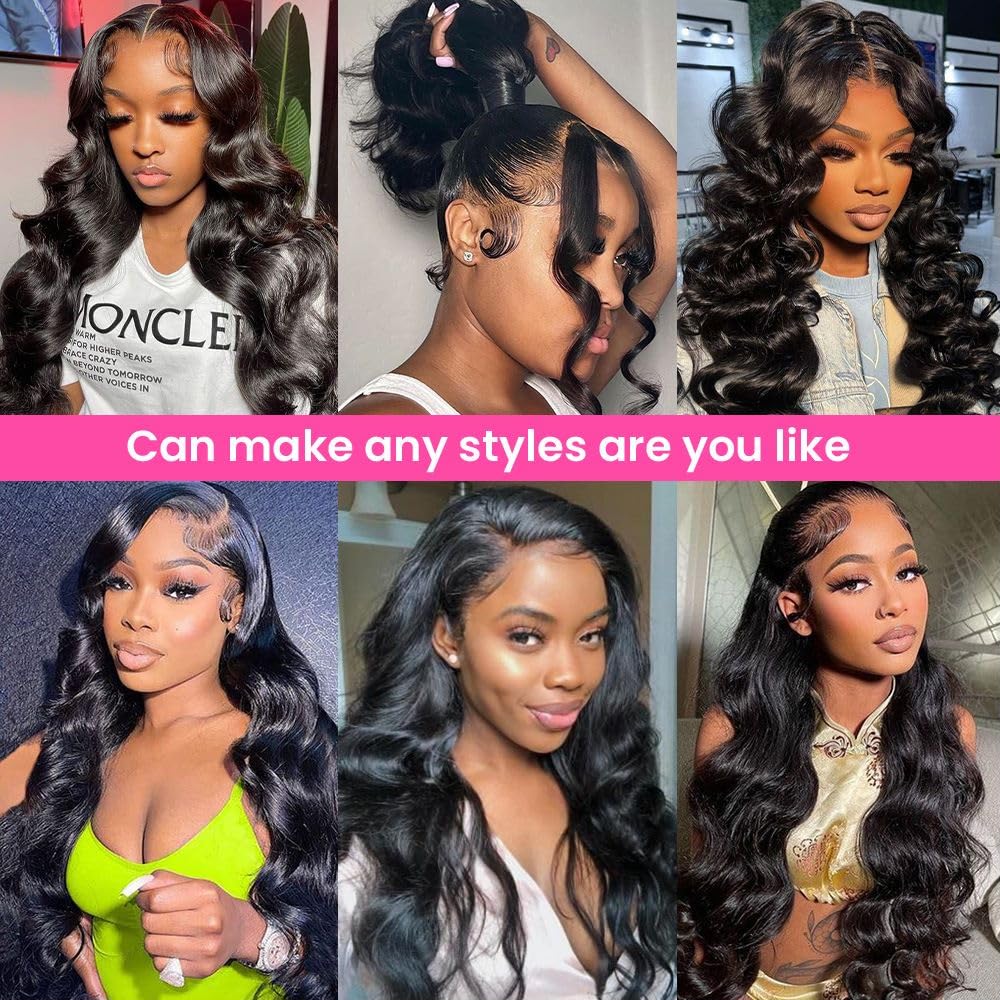 360 Lace Front Wigs Human Hair With Baby Hair Body Wave HD Lace Front Wigs Human Hair 200% Density 360 Lace Front Wigs For Women Brazilian Virgin Human Hair Lace Front Wigs Natural Color (18 Inch)