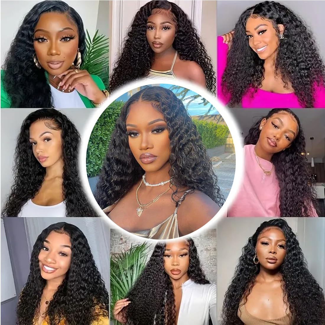 Deep Wave Human Hair Bundles 18 20 22 Inch Deep Curly Bundles Human Hair 100% Unprocessed Brazilian Virgin Weave 3 Bundles Wet and Wavy Human Hair Bundles Double Weft Water Wave Bundles Natural Black