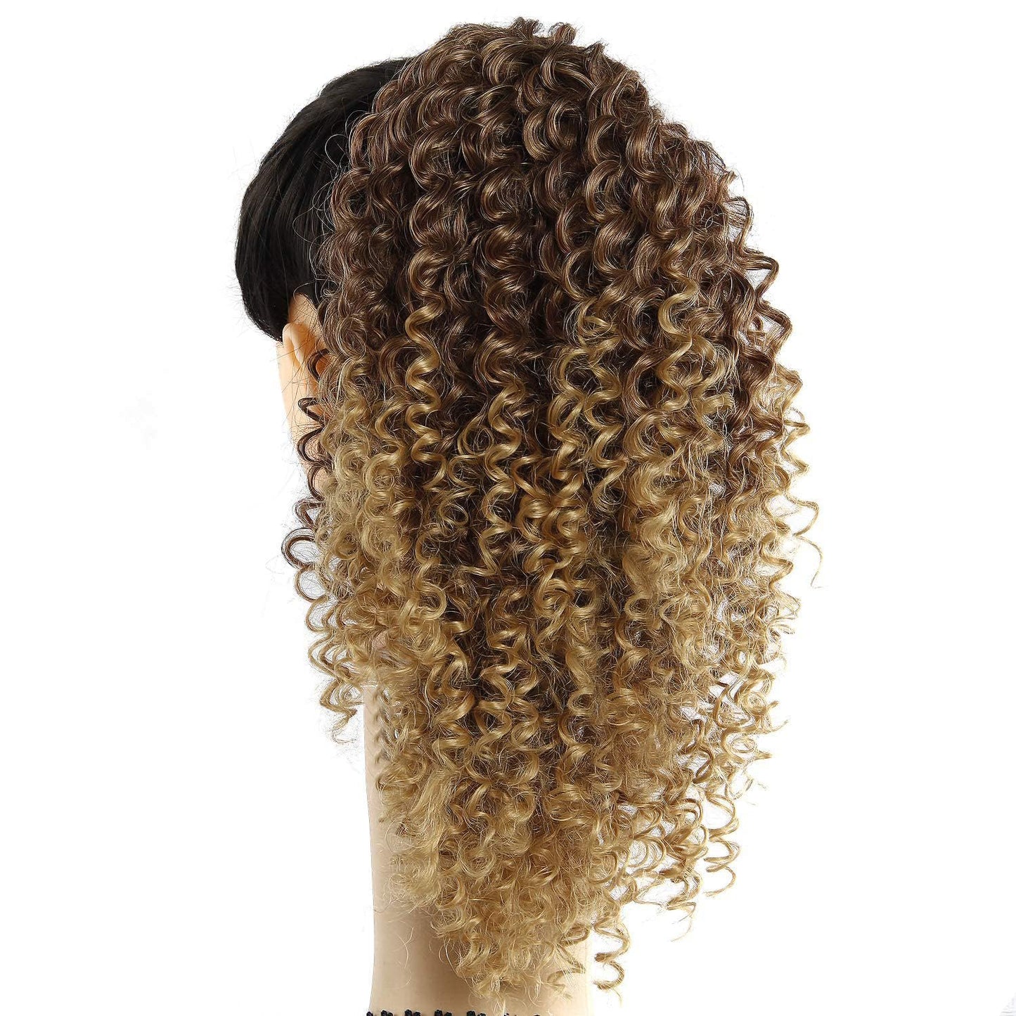 YXCHERISHAIR Ponytail Extension,Curly Wavy Ponytails Ombre Blonde Drawstring Ponytail Hair Extensions for Women Natural Wavy Synthetic Hairpiece(33/27, 18inch)