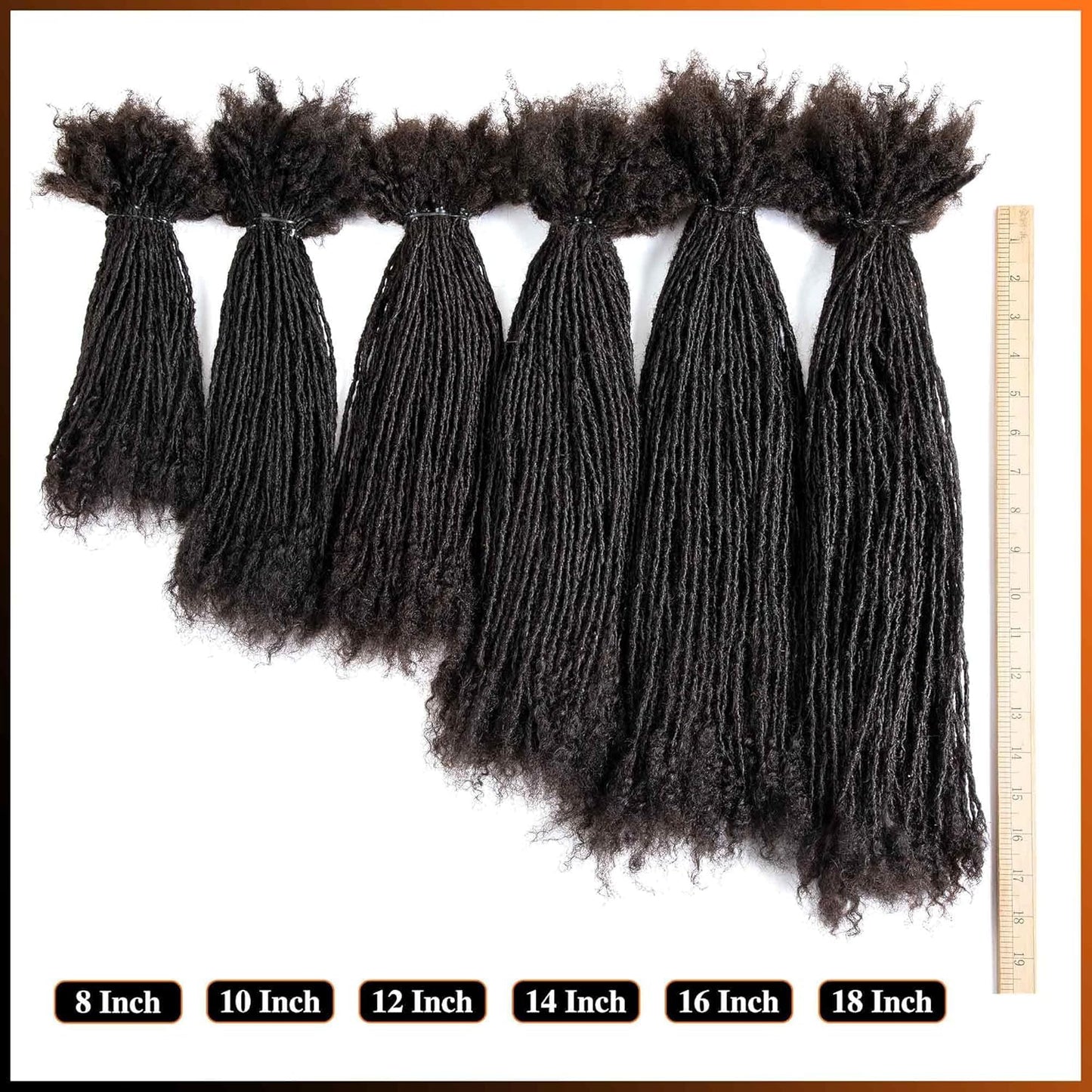 0.2cm Width Dreadlock Extensions 18 inch 50 Strands 100% Permanent Loc Extensions Human Hair Curly Ends Natural Black Curly Locs Human Hair