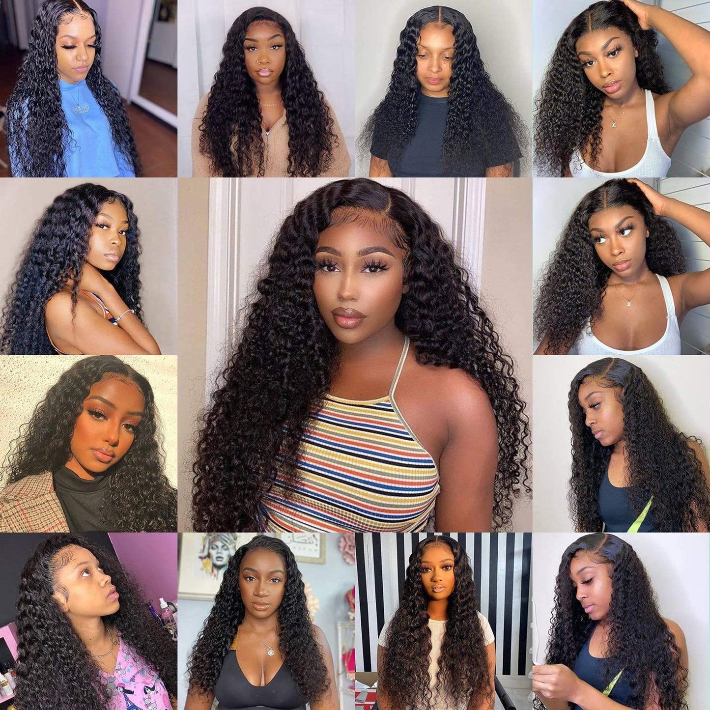 #1B Deep Curly Bundles Human Hair Color 1B Kinky Curly Bundles 8a Grade Double Weft Brazilian Remy Hair Weave Extensions Wet and Wavy Bundles Soft Silky for Black Women (26 28 30 inch,3 Bundles)