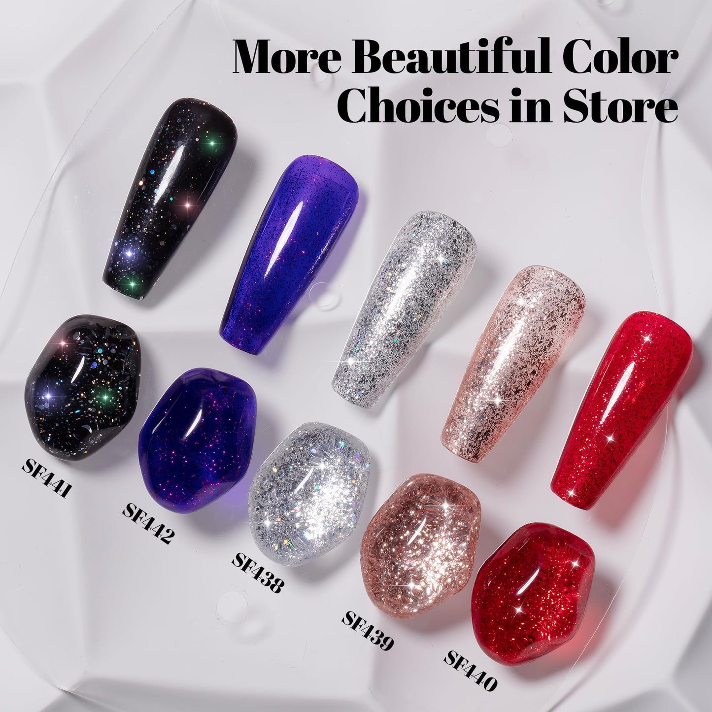 YTD Likomey Gel Nail Polish,15ml Red Glitter UV Nails Gel,Shiny Sparkly Salon Home DIY UV Manicure Nail Art Varnish,SF440