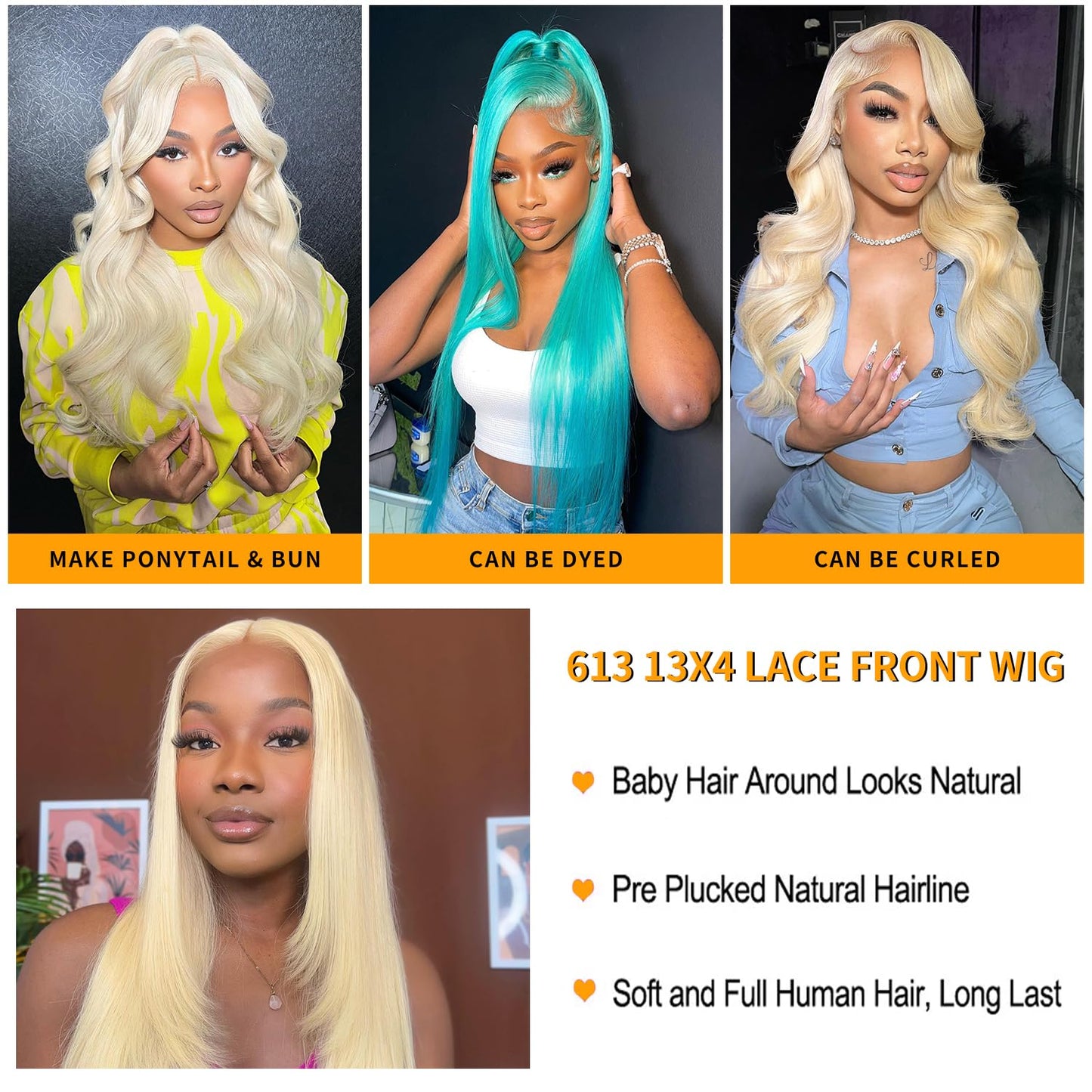 ZWJSH 26 Inch Blonde Wig Human Hair 613 Lace Front Wig Human Hair Honey Blonde Straight Lace Front Wigs Human Hair 13x4 HD Lace Front Wigs Human Hair Pre Plucked Glueless Colored Wigs for Women