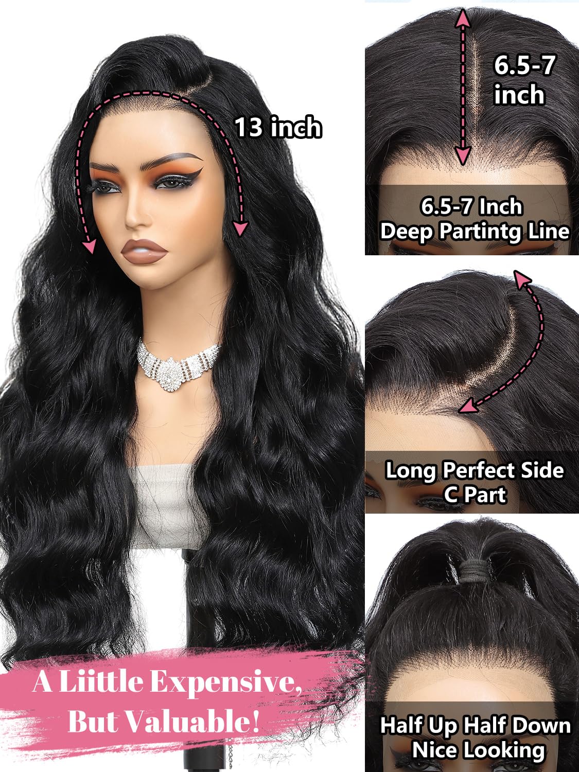 250 Density Glueless 13x6.5 Hd Full Lace Front Wigs Human Hair Pre Plucked Pre Cut,Body Wave Lace Frontal Wigs Human Hair, 15A 3D Dome Cap Ready To Wear Glueless Bleached Knots Lace Front Wig 20 Inch