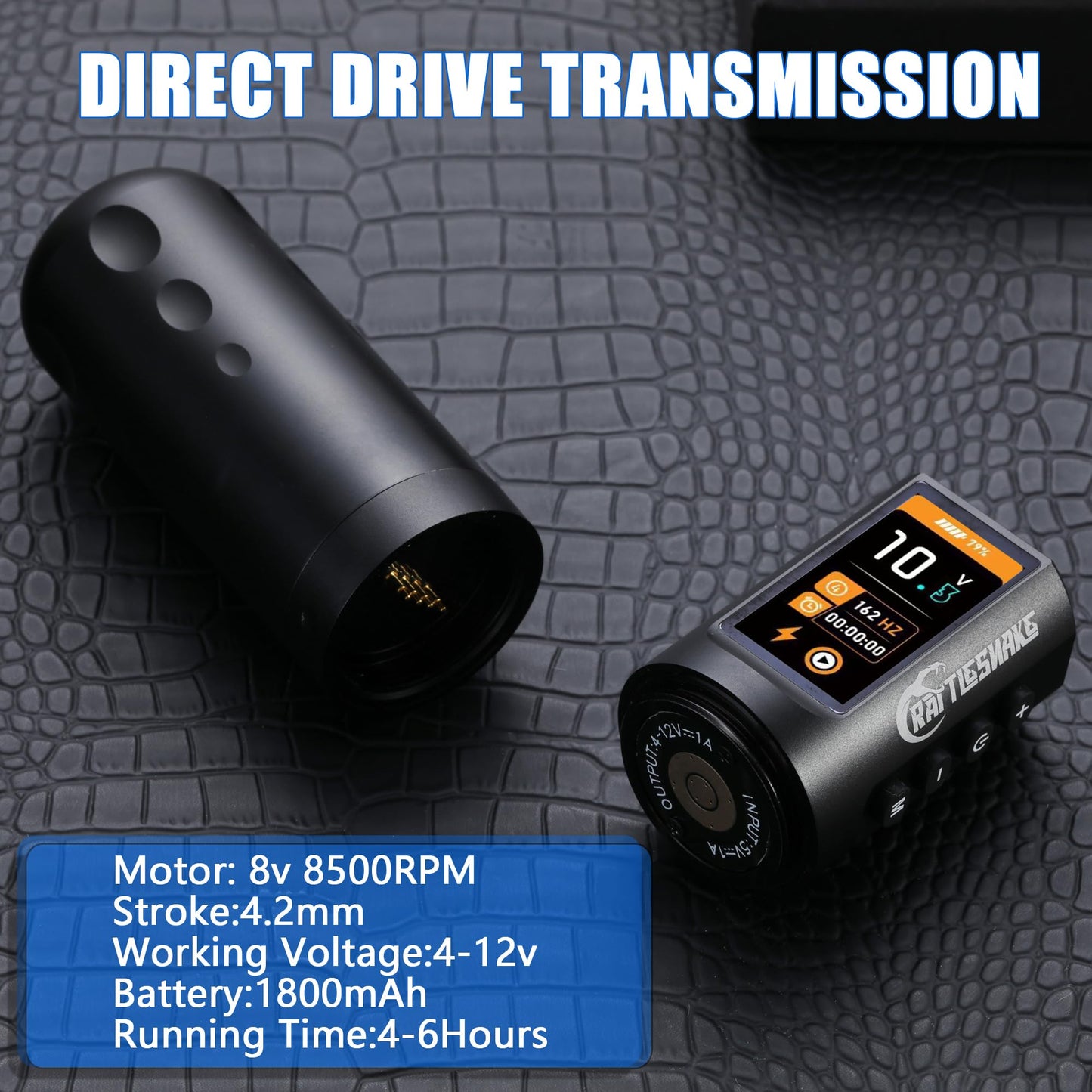Rattlesnake Rotary Tattoo Machine Pen V4 Digital LED Display 4.2mm Stroke Length