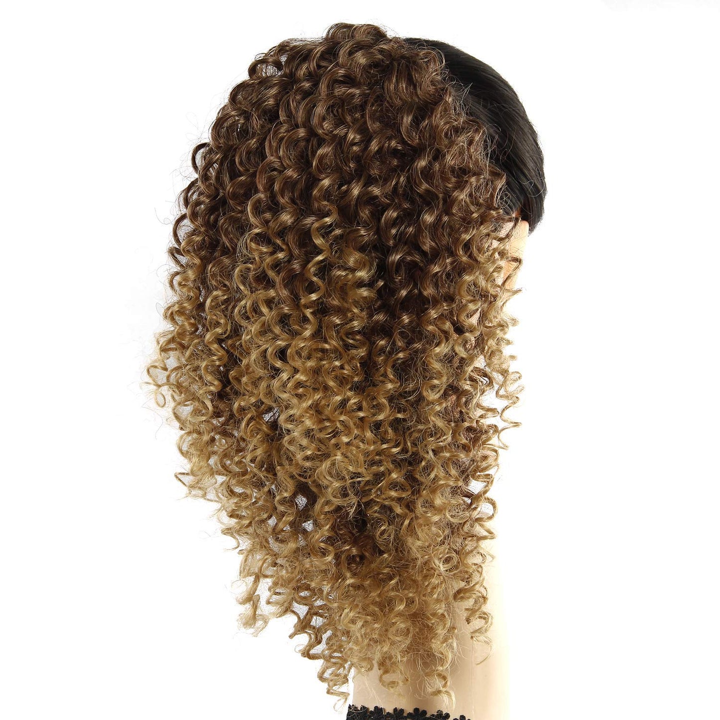 YXCHERISHAIR Ponytail Extension,Curly Wavy Ponytails Ombre Blonde Drawstring Ponytail Hair Extensions for Women Natural Wavy Synthetic Hairpiece(33/27, 18inch)
