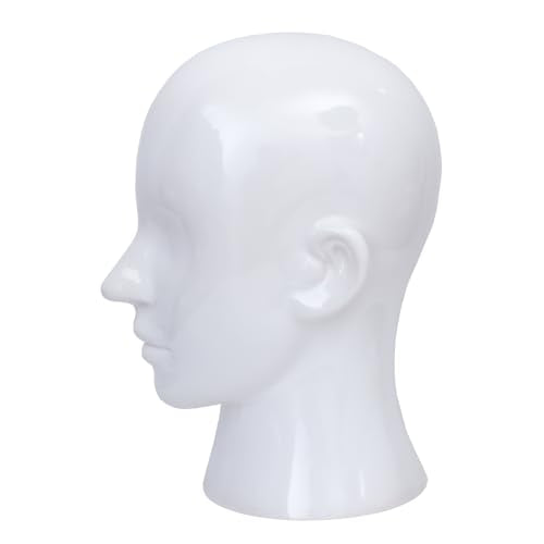 YYQXZG Male Mannequin Head White Professional Mannequin Head PVC Mannequin Head Display for Glasses,Hat,Game Console,Wigs,Headphone (Bright white)