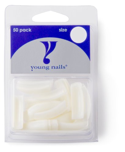 Young Nails False Nail Tip, Natural #2, 50 Count