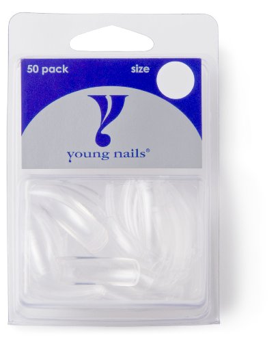Young Nails False Nail Tip, Clear #7, 50 Count