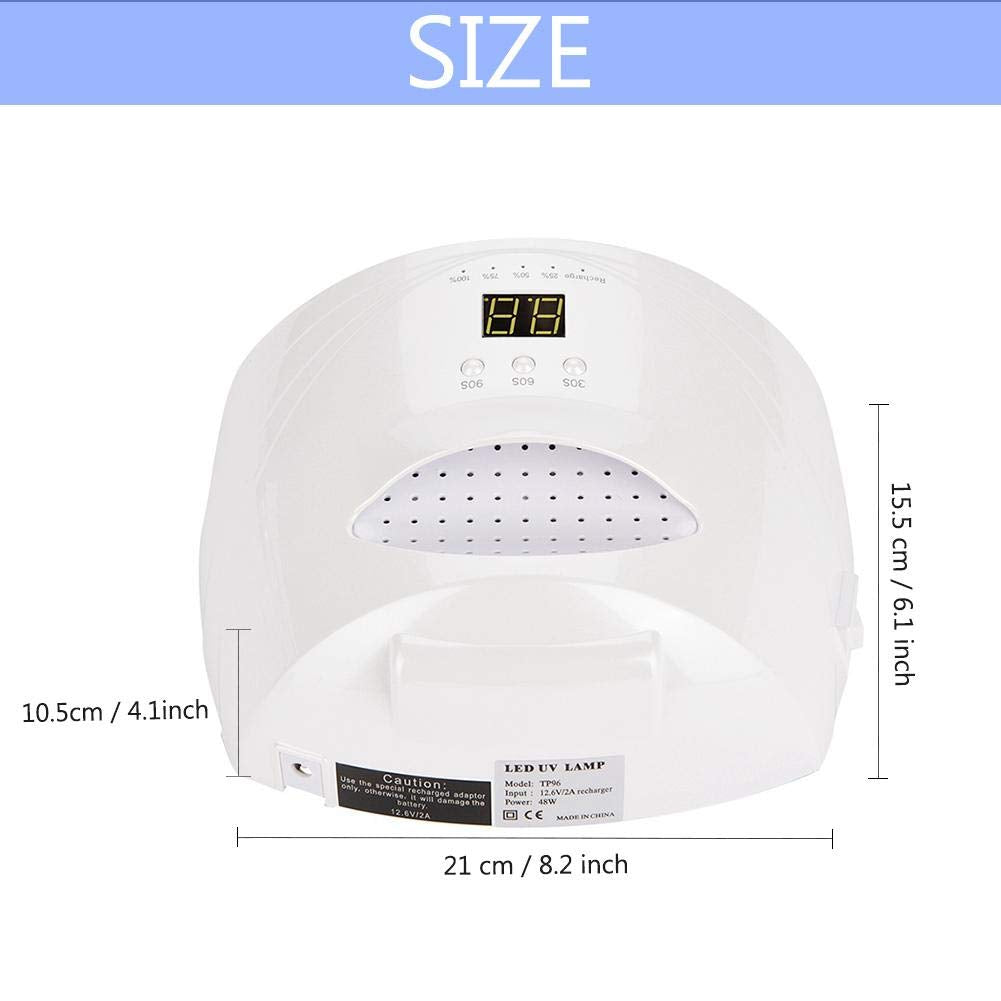 ZJchao 48W LED Nail UV Gel Lamp, UV LED Nail Lamp Nail Dryer Machine with 3 Timer Setting Smart Sensor for Fingernail Gel Polish Curing Nail Art Painting Tools Nail Light Nail Curing Dryer (US Plug)