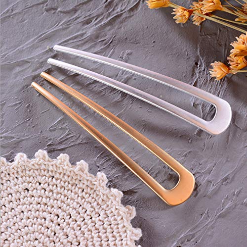 [4 Pack] Benefree U-Shape Hairpins, Bride Hair Accessories Hair Pins Clip Vintage Hair Stick,Hairstyle Chignon for Women Girls (Silver and Gold)