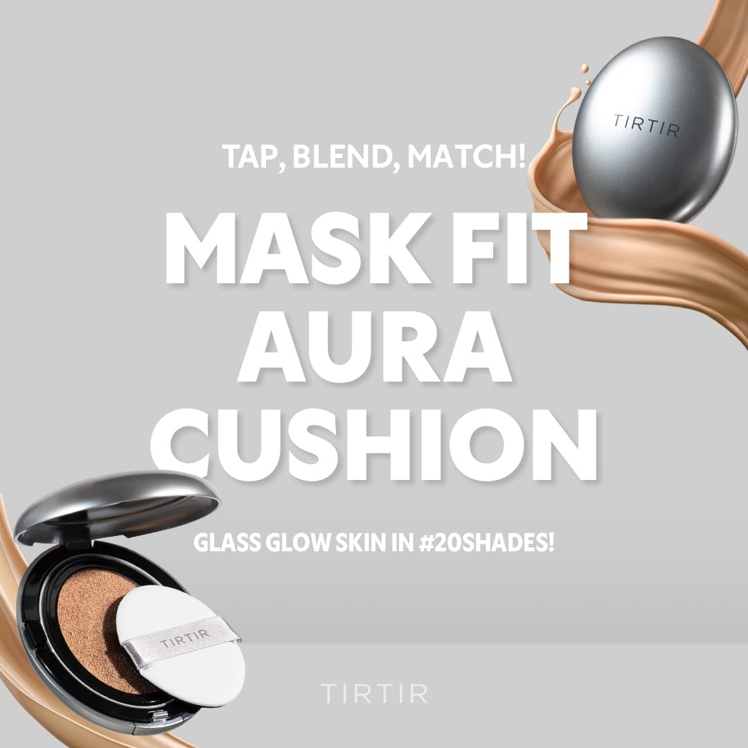 [*Mini Size*] TIRTIR Aura Glow Silver Cushion | Korean Cushion Foundation, (#33C Hazel, 0.15 Fl Oz)