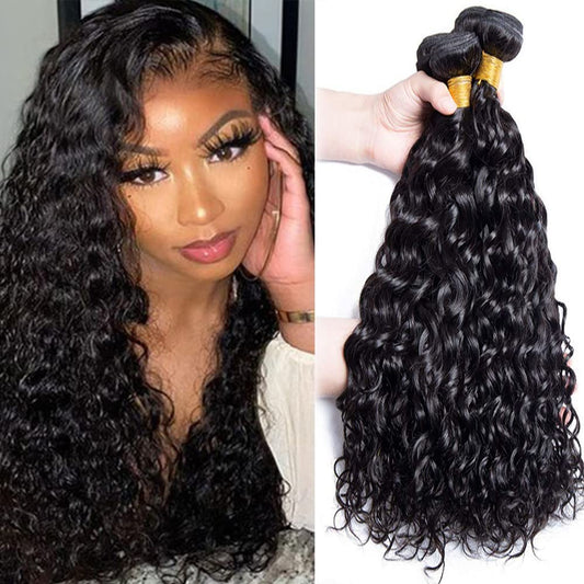 #1B Deep Curly Bundles Human Hair Color 1B Kinky Curly Bundles 8a Grade Double Weft Brazilian Remy Hair Weave Extensions Wet and Wavy Bundles Soft Silky for Black Women (26 28 30 inch,3 Bundles)