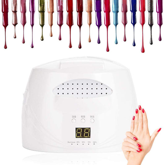 ZJchao 48W LED Nail UV Gel Lamp, UV LED Nail Lamp Nail Dryer Machine with 3 Timer Setting Smart Sensor for Fingernail Gel Polish Curing Nail Art Painting Tools Nail Light Nail Curing Dryer (US Plug)
