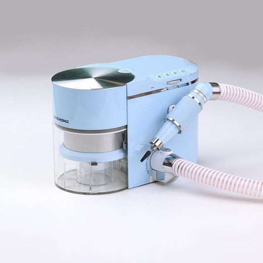 Daichong Mini Cyclone Nail Dust Collector and Grinder, Dual Function, Professional Nail Art Equipment (Serene Blue)