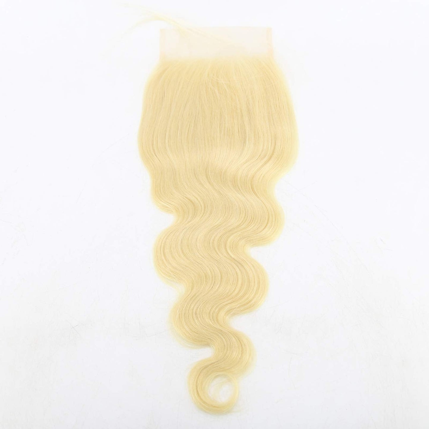 ZigZag Hair Blonde #613 5x5 Lace Closure Body Wave Brazilian Virgin Human Hair Bleached Knots Pre Plucked Natural Hairline Closure (16inch,#613)