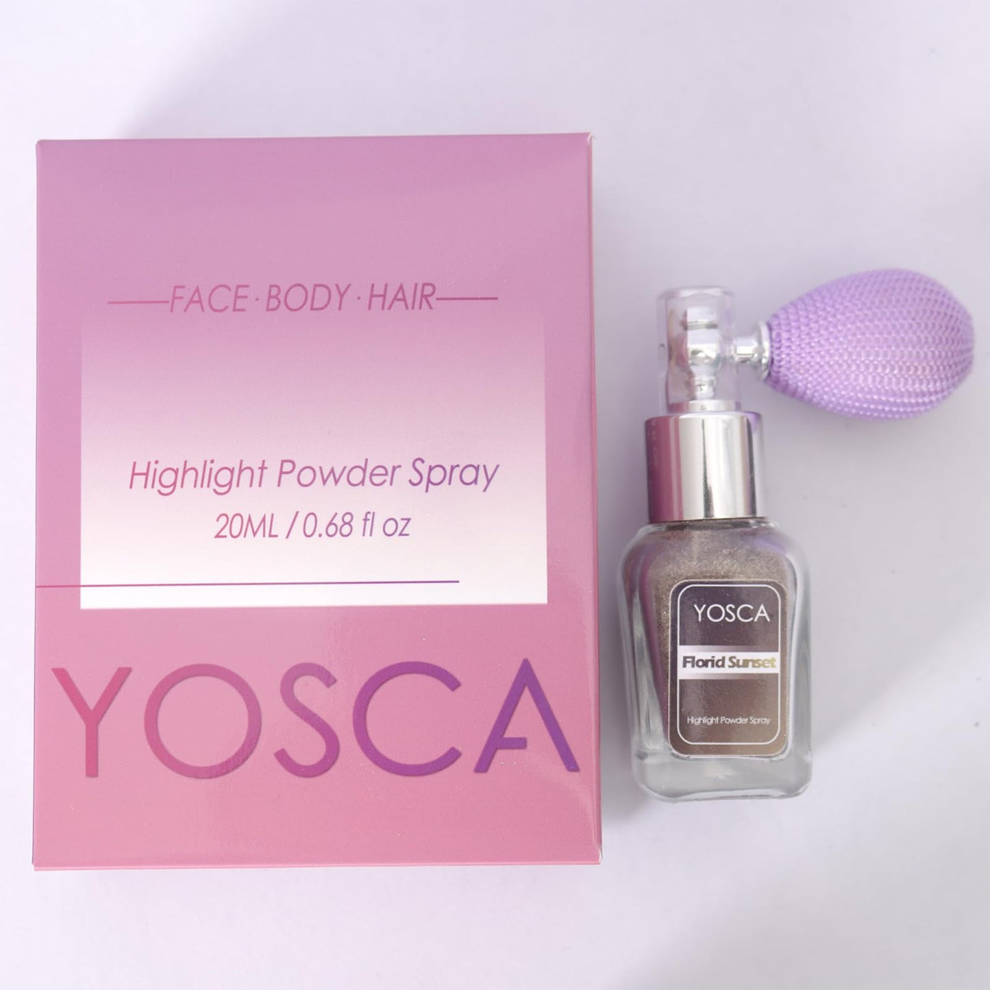 Yosca Highlighter Powder Spray, 20ML Cosmetic Grade Shimmer Powder Gold Glitter Spray Sparkle Highlighter Makeup Festival Concert Accessorise for Rave Clothes Hair Face Nail Art - Golden Sunrise
