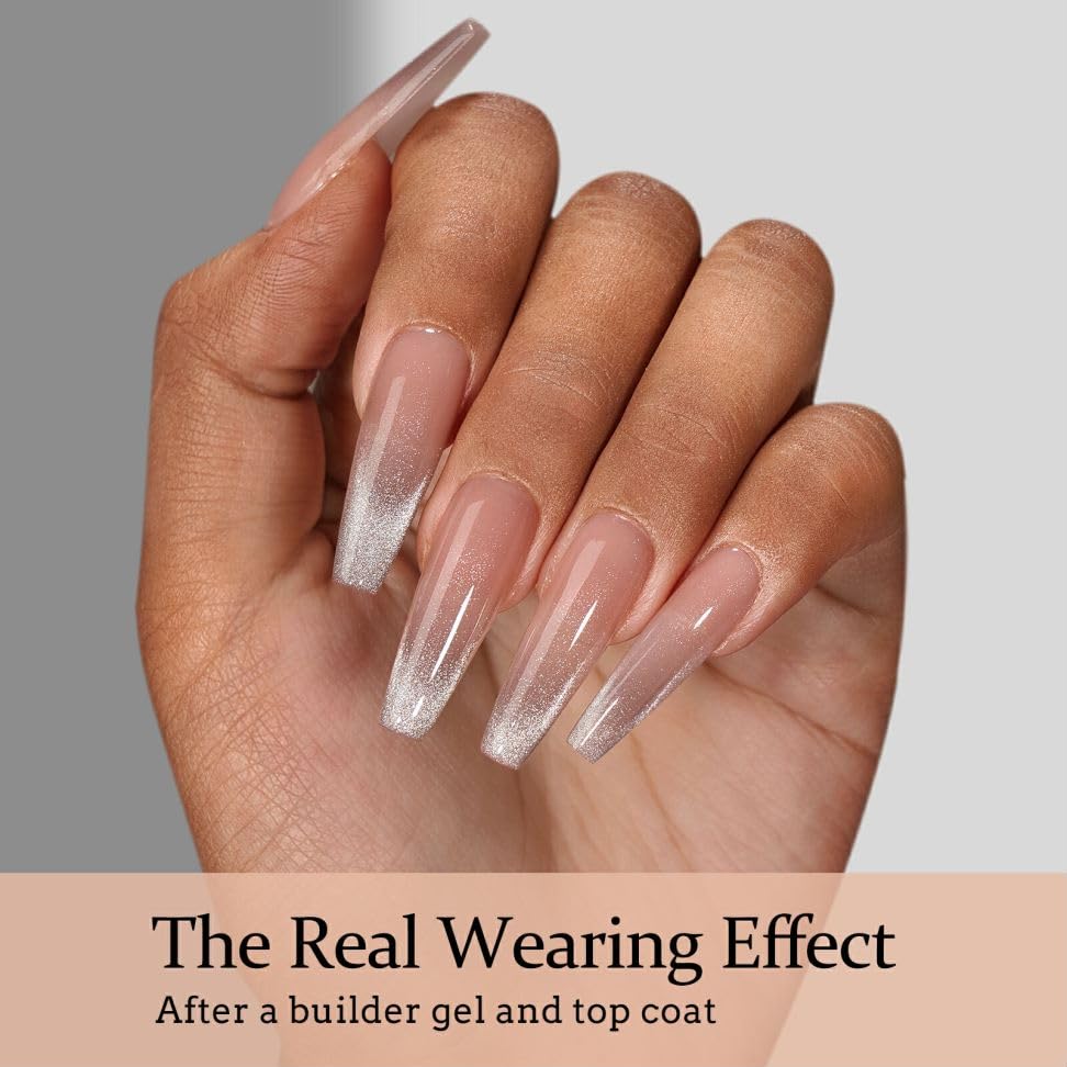 BTArtboxnails XCOATTIPS Press on Nails - Cat Eye Christmas Press on Nails, French Tip Nails Long Coffin Nail Tips, Soft Gel Nails False Nail, Soak Off Acrylic Fake Nails Extensions