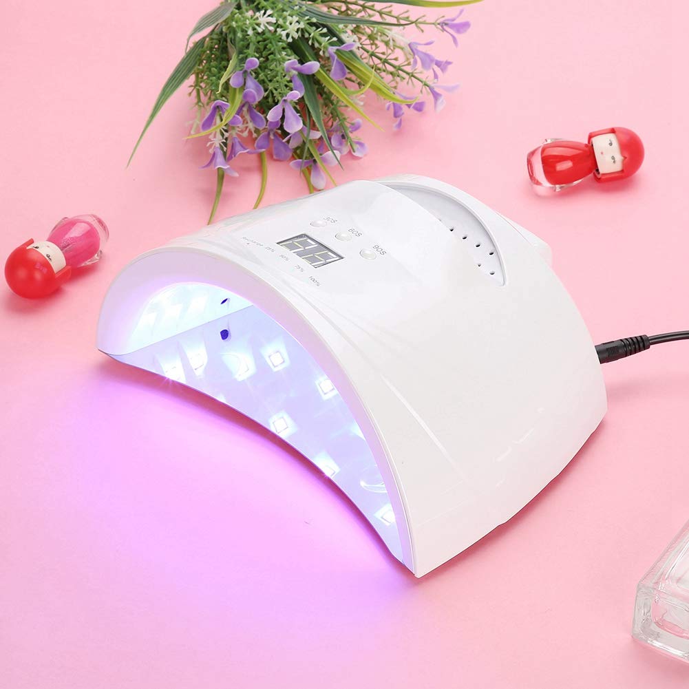 ZJchao 48W LED Nail UV Gel Lamp, UV LED Nail Lamp Nail Dryer Machine with 3 Timer Setting Smart Sensor for Fingernail Gel Polish Curing Nail Art Painting Tools Nail Light Nail Curing Dryer (US Plug)